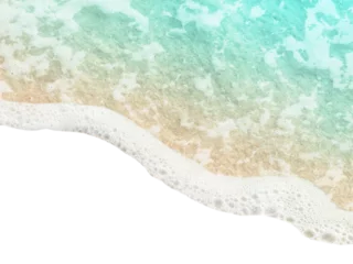 Foto op Canvas Soft waves of ocean water isolated on transparent background. PNG photo file © Oleandra9