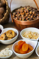 Obraz na płótnie Canvas Bar with granola, dried fruits and nuts