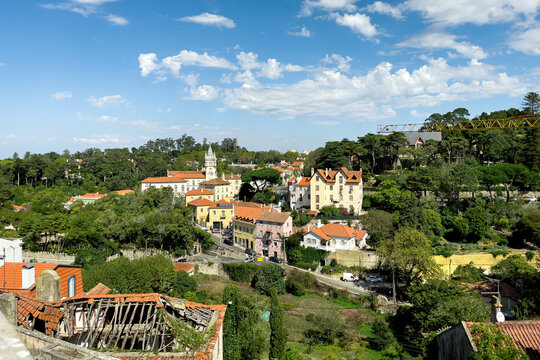Panoramic view from the national palace in Sintra