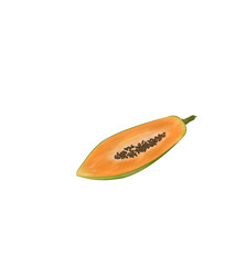 papaya isolated on white background