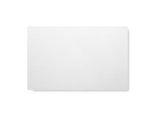 White rectangular stamped paper card isolated png with shadow
