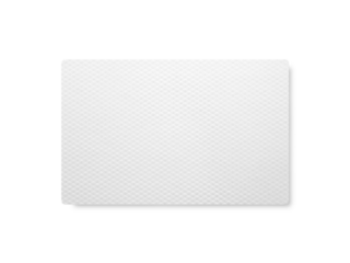 White rectangular stamped paper card isolated png with shadow