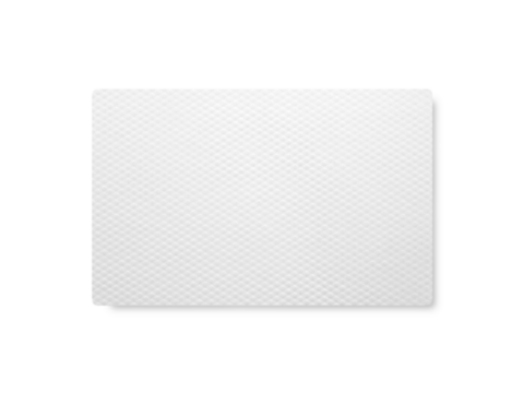White rectangular stamped paper card isolated png with shadow
