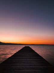 Naklejka na ściany i meble Sunrise in Sirmione on Garda Lake, Italy