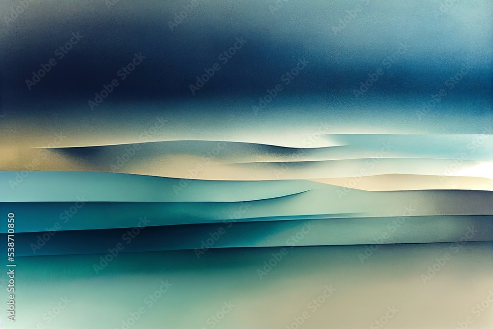 Wall mural abstract blue and turquoise gradient background texture with muted tones and modern lines