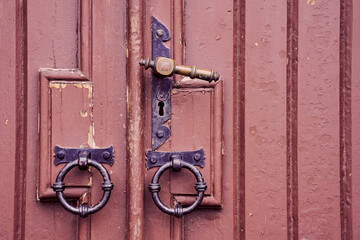 Door details of Stavsjø Church, Innlandet, Norway.