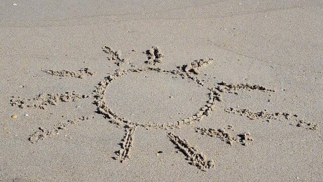 The sun on the sand. The sun on the sand washed off