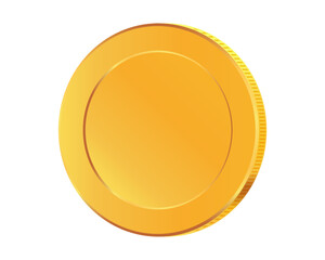 Golden money. Rotating gold coin.