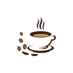 coffee beans icon logo vector design template