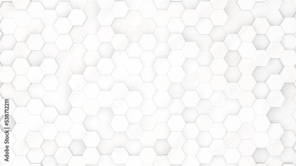 Poster realistic abstract honeycomb background. 3d rendering.