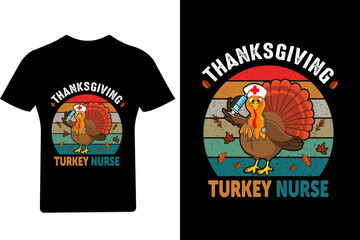 Thanksgiving turkey nurse T Shirt Design, Turkey, 