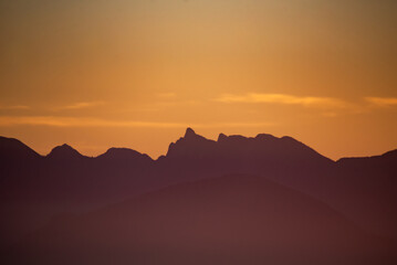 sunset in the mountains