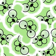 Cartoon toys animals seamless fluffy bears pattern for wrapping paper and fabrics and kids clothes print