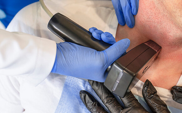close up of a man having a beauty treatment