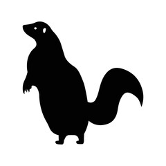 Wild animal mephitidae skunk icon | Black Vector illustration |