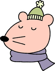 Winter squirrel wearing a scarf