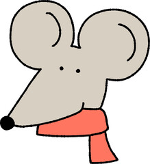 Winter rat wearing a scarf