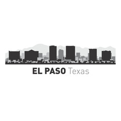 El Paso city skyline vector graphics