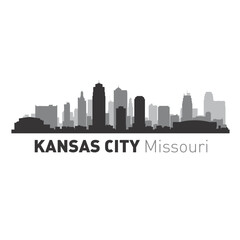 Kansas City Missouri city skyline vector illustration