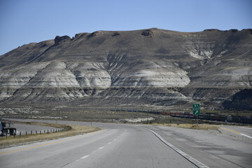 One of Wyoming's mountains in the desert of oils.