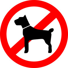 No dogs sign on the white background.