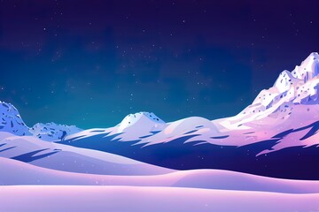 Snow realistic landscape background with showfall and snowflakes transparent 2d illustration