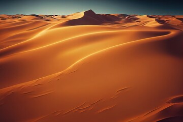 3d realistic background of sand dunes. Desert landscape.