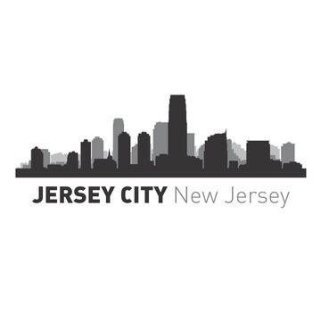 Jersey City New Jersey City Skyline Vector Graphics