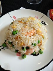 Riso cantonese cibo orientale giapponese