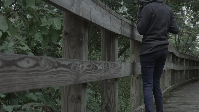 Young Woman Enjoys Nature Photography at Reelfoot Lake State Park 4K