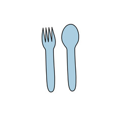 Illustration of fork and spoon isolated 