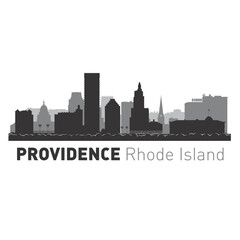 Providence Rhode Island city skyline vector graphics