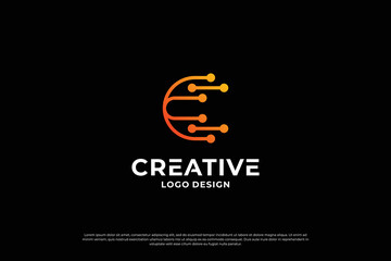 Letter C logo design template. Creative initial letters C logo design symbol.