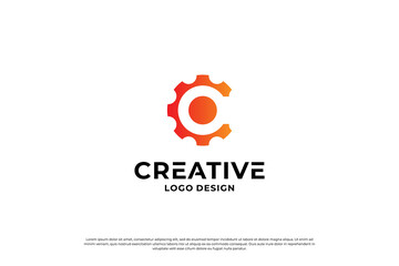 Letter C logo design template. Creative initial letters C logo design symbol.