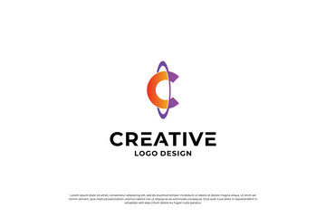 Letter C logo design template. Creative initial letters C logo design symbol.