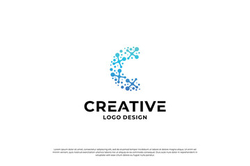 Letter C logo design template. Creative initial letters C logo design symbol.