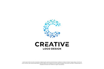 Fototapeta na wymiar Letter C logo design template. Creative initial letters C logo design symbol.