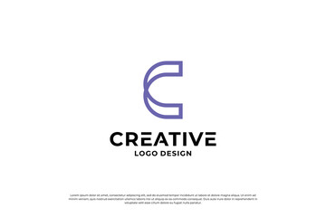 Letter C logo design template. Creative initial letters C logo design symbol.