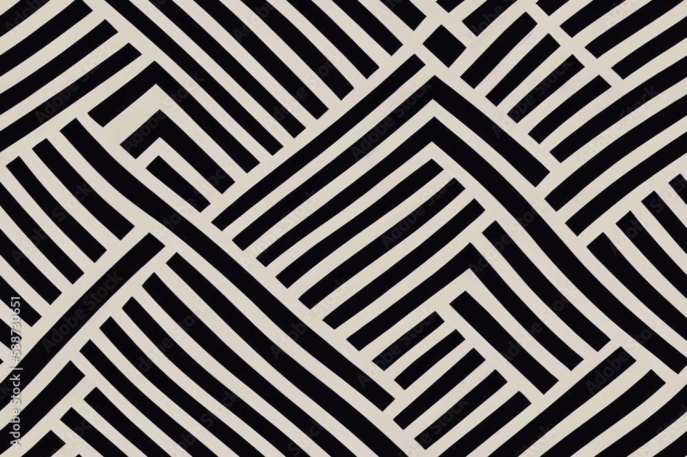 Poster hand drawn line with line wave pattern 2d. abstract template with geometric pattern. mountain and de