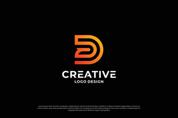 Letter D logo design vector. Initial letters D for logo brand. Creative D sign initial letter.