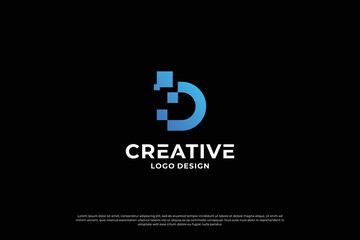 Letter D logo design vector. Initial letters D for logo brand. Creative D sign initial letter.
