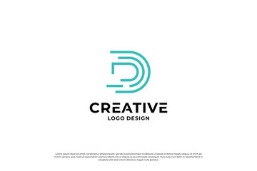 Letter D logo design vector. Initial letters D for logo brand. Creative D sign initial letter.