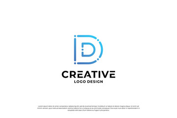Letter D logo design vector. Initial letters D for logo brand. Creative D sign initial letter.