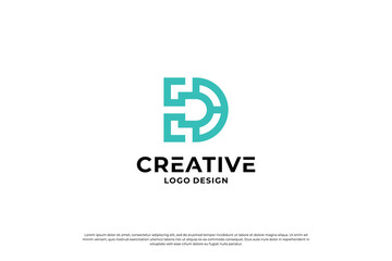 Letter D logo design vector. Initial letters D for logo brand. Creative D sign initial letter.