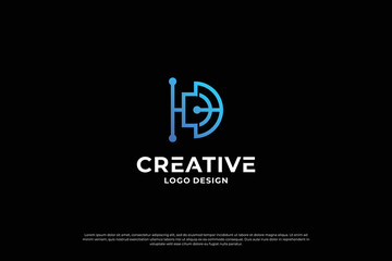 Letter D logo design vector. Initial letters D for logo brand. Creative D sign initial letter.