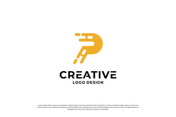 Letter P logo design inspiration. Initial letters P logo symbol mark. Creative letter P logo vector.
