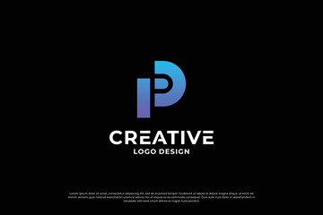 Letter P logo design inspiration. Initial letters P logo symbol mark. Creative letter P logo vector.
