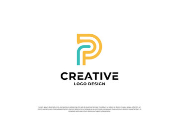 Letter P logo design inspiration. Initial letters P logo symbol mark. Creative letter P logo vector.