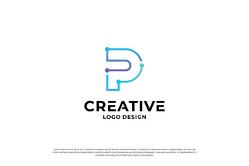 Letter P logo design inspiration. Initial letters P logo symbol mark. Creative letter P logo vector.