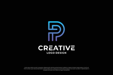 Letter P logo design inspiration. Initial letters P logo symbol mark. Creative letter P logo vector.